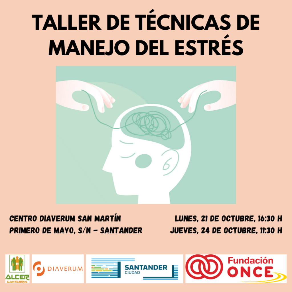 Cartel del taller de técnicas de manejo del estrés. 